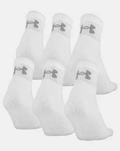 Youth UA Training Cotton Quarter – 6-Pack Socks -Sportswear Store 1346788 100 ASSTDL