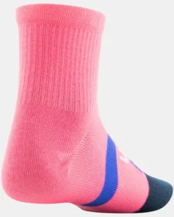 Girls' UA Essential Quarter Socks 6-Pack -Sportswear Store 1368791 456 DL6