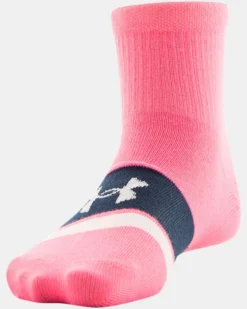 Girls' UA Essential Quarter Socks 6-Pack -Sportswear Store 1368791 456 F2