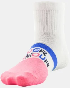 Girls' UA Essential Quarter Socks 6-Pack -Sportswear Store 1368791 456 F3