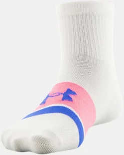 Girls' UA Essential Quarter Socks 6-Pack -Sportswear Store 1368791 456 F5