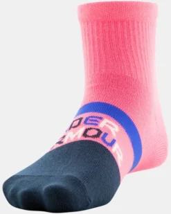 Girls' UA Essential Quarter Socks 6-Pack -Sportswear Store 1368791 456 F6