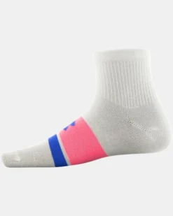 Girls' UA Essential Quarter Socks 6-Pack -Sportswear Store 1368791 456 S5