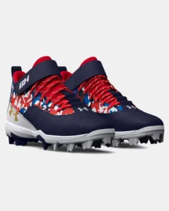Boys' UA Harper 7 Mid USA RM Jr. Baseball Cleats -Sportswear Store 3025599 400 PAIR
