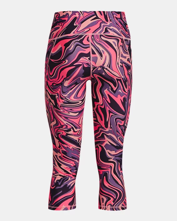 Women's HeatGear No-Slip Waistband Printed Capris 6 Women's HeatGear No-Slip Waistband Printed Capris - Image 6