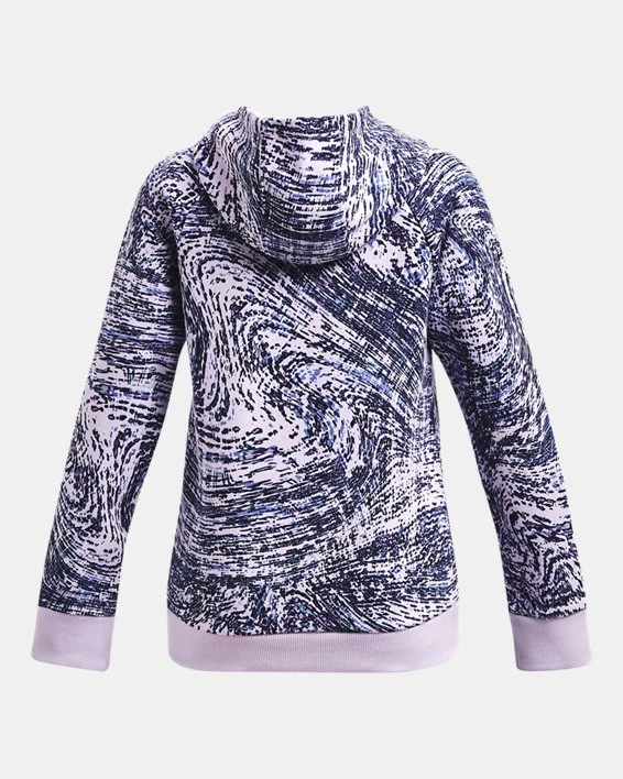 Girls' UA Rival Fleece Printed Hoodie 2 Girls' UA Rival Fleece Printed Hoodie - Image 2