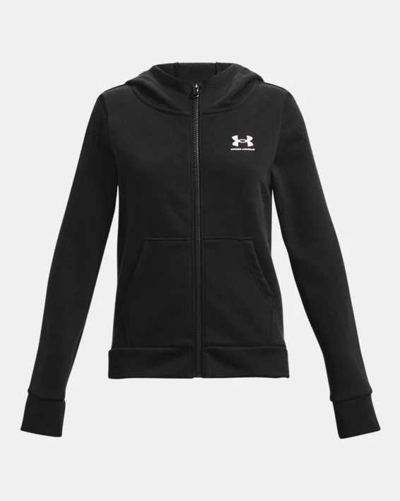 Girls' UA Rival Fleece Full-Zip Hoodie 1 Girls' UA Rival Fleece Full-Zip Hoodie