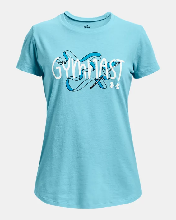 Girls' UA Ribbon Gymnast Short Sleeve 1 Girls' UA Ribbon Gymnast Short Sleeve