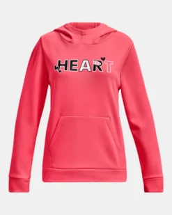 Girls' Armour Fleece Heart Hoodie