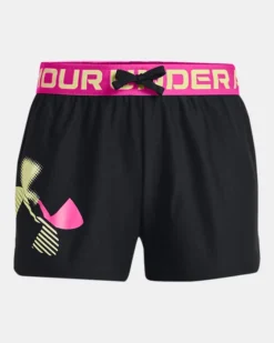 Girls' UA Play Up Graphic Logo Shorts