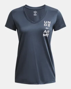 Women's UA Tech™ Graphic V-Neck Short Sleeve -Sportswear Store PS1377203 044 HF