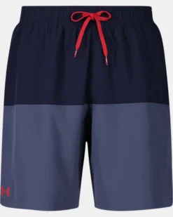 Men's UA Harbor Heritage Colorblock Swim Volley Shorts -Sportswear Store PS5106420 496 F