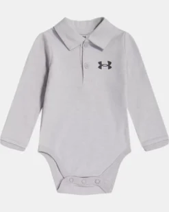 Boys' Newborn UA Long Sleeve Polo Bodysuit