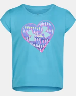 Girls' Pre-School UA Cutout Heart Logo Short Sleeve