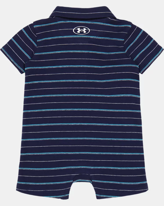 Boys' Newborn UA Stripe Polo Shortall 2 Boys' Newborn UA Stripe Polo Shortall - Image 2