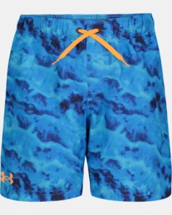 Boys' Pre-School UA Ridge Dye Logo Swim Volley Shorts