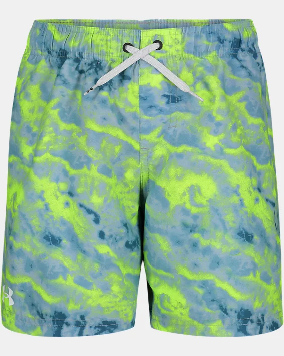 Boys' UA Ridge Dye Logo Swim Volley Shorts 1 Boys' UA Ridge Dye Logo Swim Volley Shorts