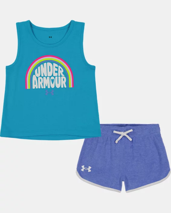 Girls' Toddler UA Rainbow Wordmark Tank Set 1 Girls' Toddler UA Rainbow Wordmark Tank Set