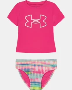 Girls' Toddler UA Stripe Dash Rashguard Set