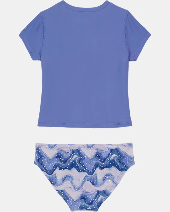 Girls' Pre-School UA Mixing Waves Rashguard Set 2 Girls' Pre-School UA Mixing Waves Rashguard Set - Image 2
