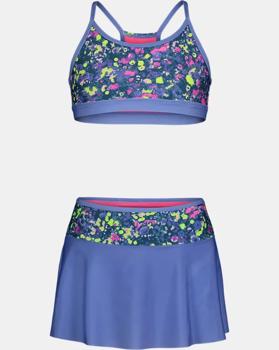 Girls' UA Two-Piece Swim Skirt Set 1 Girls' UA Two-Piece Swim Skirt Set
