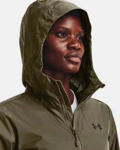 Women's UA Storm Forefront Rain Jacket -Sportswear Store V5 1321443 361 HOOD