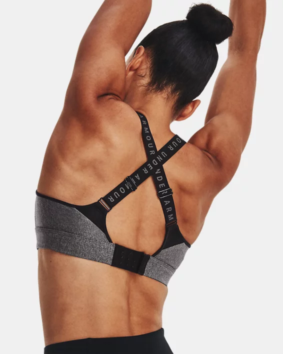 Women's UA Infinity High Heather Sports Bra 2 Women's UA Infinity High Heather Sports Bra - Image 2