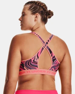 Women's Armour Mid Crossback Printed Sports Bra -Sportswear Store V5 1361042 603 BC XL