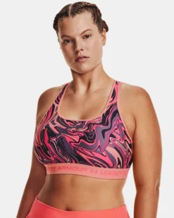 Women's Armour Mid Crossback Printed Sports Bra -Sportswear Store V5 1361042 603 FC XL