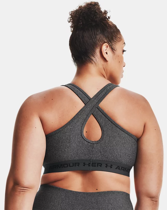 Women's Armour Mid Crossback Heather Sports Bra 2 Women's Armour Mid Crossback Heather Sports Bra - Image 2