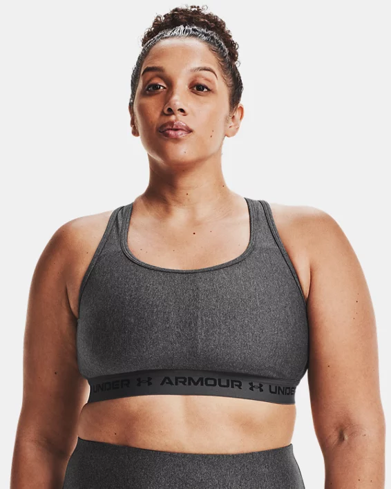 Women's Armour Mid Crossback Heather Sports Bra 1 Women's Armour Mid Crossback Heather Sports Bra