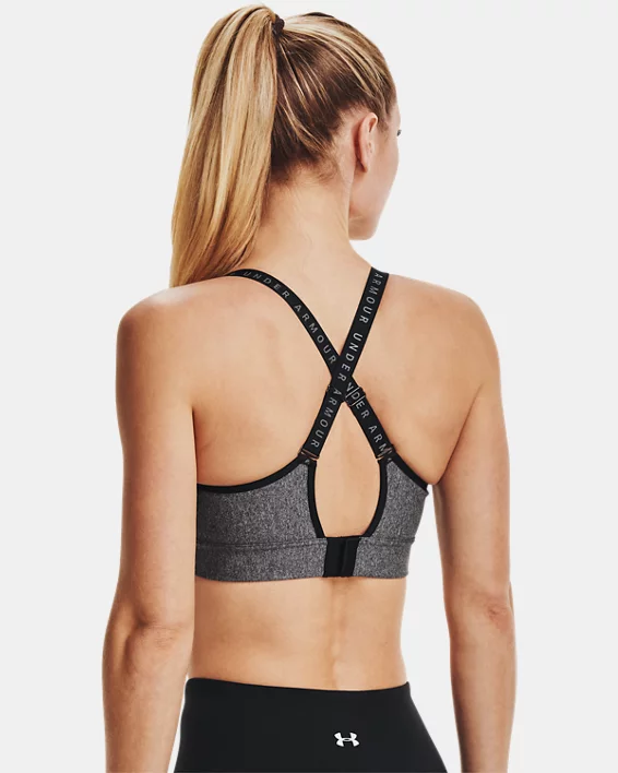 Women's UA Infinity Mid Heather Cover Sports Bra 2 Women's UA Infinity Mid Heather Cover Sports Bra - Image 2