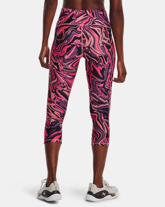 Women's HeatGear No-Slip Waistband Printed Capris 2 Women's HeatGear No-Slip Waistband Printed Capris - Image 2