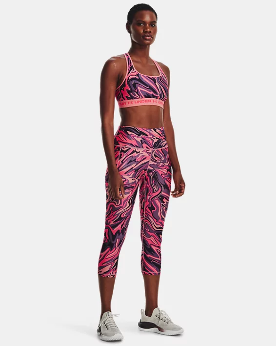 Women's HeatGear No-Slip Waistband Printed Capris 3 Women's HeatGear No-Slip Waistband Printed Capris - Image 3