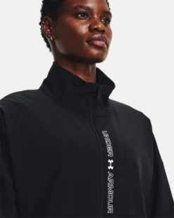 Women's UA Woven Oversized Full-Zip Jacket -Sportswear Store V5 1369890 002 COLLAR