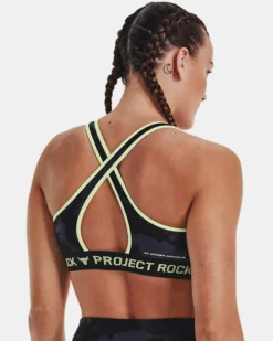 Women's Project Rock Crossback Printed Sports Bra -Sportswear Store V5 1374640 001 BC MD