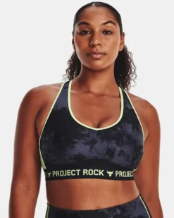 Women's Project Rock Crossback Printed Sports Bra -Sportswear Store V5 1374640 001 FC LG