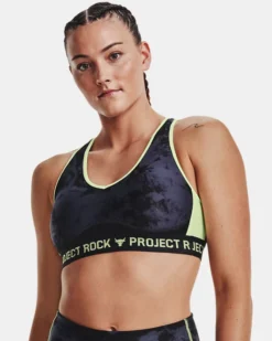 Women's Project Rock Crossback Printed Sports Bra -Sportswear Store V5 1374640 001 FC MD