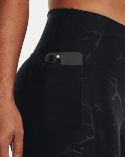 Women's HeatGear No-Slip Waistband Emboss Leggings 9 Women's HeatGear No-Slip Waistband Emboss Leggings -Sportswear Store V5 1377108 001 SIDEDET