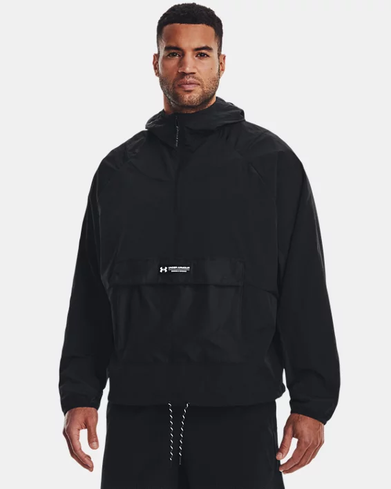 Men's UA RUSH™ Woven ½ Zip Anorak Jacket 1 Men's UA RUSH™ Woven ½ Zip Anorak Jacket