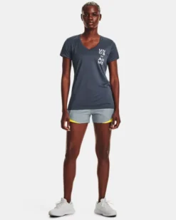 Women's UA Tech™ Graphic V-Neck Short Sleeve -Sportswear Store V5 1377203 044 FSF