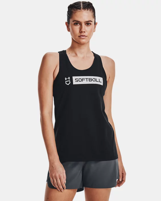 Women's UA Softball Wordmark Bar Tank 1 Women's UA Softball Wordmark Bar Tank