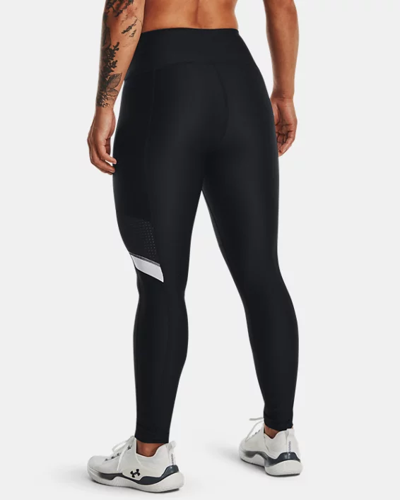 Women's HeatGear No-Slip Waistband Mesh Panel Leggings 2 Women's HeatGear No-Slip Waistband Mesh Panel Leggings - Image 2