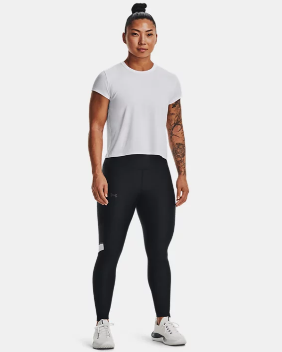 Women's HeatGear No-Slip Waistband Mesh Panel Leggings 3 Women's HeatGear No-Slip Waistband Mesh Panel Leggings - Image 3