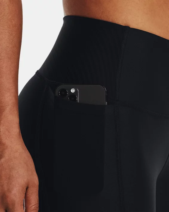 Women's HeatGear No-Slip Waistband Mesh Panel Leggings 4 Women's HeatGear No-Slip Waistband Mesh Panel Leggings - Image 4