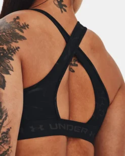 Women's Armour Mid Crossback Emboss Sports Bra -Sportswear Store V5 1378815 001 BCKDET