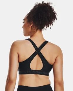 Women's Armour Mid Crossback Emboss Sports Bra -Sportswear Store V5 1378815 001 BC MD