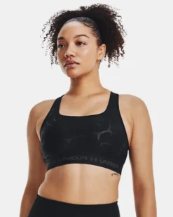 Women's Armour Mid Crossback Emboss Sports Bra -Sportswear Store V5 1378815 001 FC MD