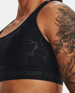 Women's Armour Mid Crossback Emboss Sports Bra -Sportswear Store V5 1378815 001 SIDEDET