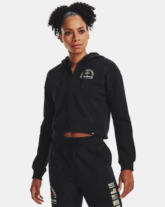 Women's Project Rock Heavyweight Terry Family Full-Zip 1 Women's Project Rock Heavyweight Terry Family Full-Zip